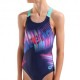 Arena Costume Intero Piscina Lit Logo Navy Water Bambina