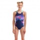 Arena Costume Intero Piscina Lit Logo Navy Water Bambina