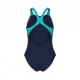 Arena Costume Intero Piscina Lit Logo Navy Water Bambina