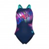Arena Costume Intero Piscina Lit Logo Navy Water Bambina