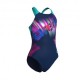 Arena Costume Intero Piscina Lit Logo Navy Water Bambina