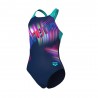 Arena Costume Intero Piscina Lit Logo Navy Water Bambina