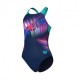 Arena Costume Intero Piscina Lit Logo Navy Water Bambina