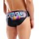 Arena Costume Intero Piscina Slip Lit Logo Fanta Back Nero Multi Uomo
