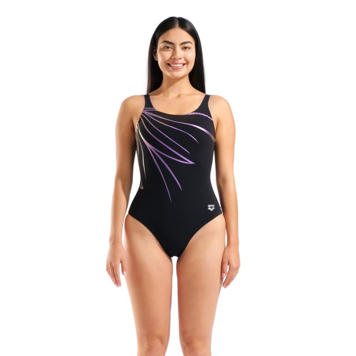 Arena Costume Intero Piscina Supportato Lili Squared Nero Donna