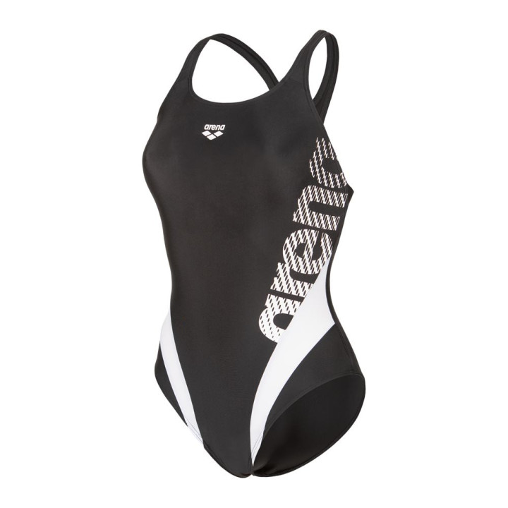 Arena Costume Intero Piscina Stripeflow Nero Bianco Donna