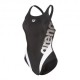 Arena Costume Intero Piscina Stripeflow Nero Bianco Donna