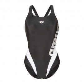 Arena Costume Intero Piscina Stripeflow Nero Bianco Donna
