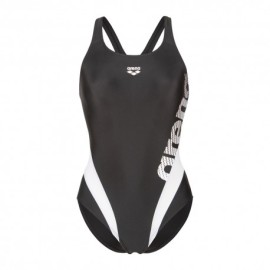 Arena Costume Intero Piscina Stripeflow Nero Bianco Donna