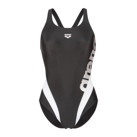 Arena Costume Intero Piscina Stripeflow Nero Bianco Donna