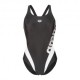Arena Costume Intero Piscina Stripeflow Nero Bianco Donna