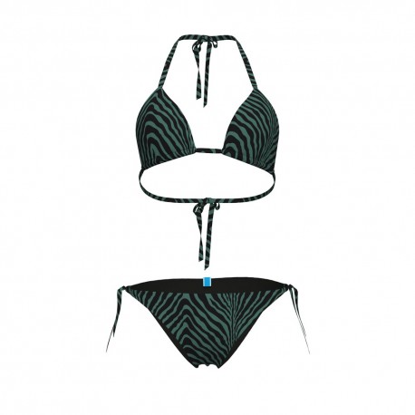 Arena Bikini Fantasia Zebra Verde Donna
