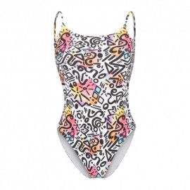 Arena Costume Intero Fantasia Graffiti Bianco Donna