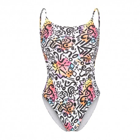 Arena Costume Intero Fantasia Graffiti Bianco Donna