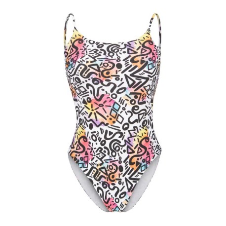 Arena Costume Intero Fantasia Graffiti Bianco Donna