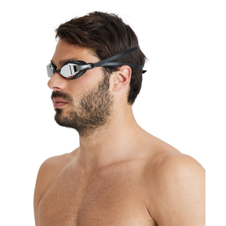 Arena Occhialini Nuoto Sr Airspeed Mirror Argento Nero Uomo