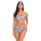 Caprese Bikini Fascia Ribattuta Mare C Costume Slip Fiocchi Blu Donna