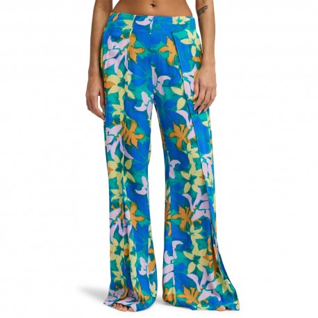 Billabong Pantalone Fiori Blu Donna