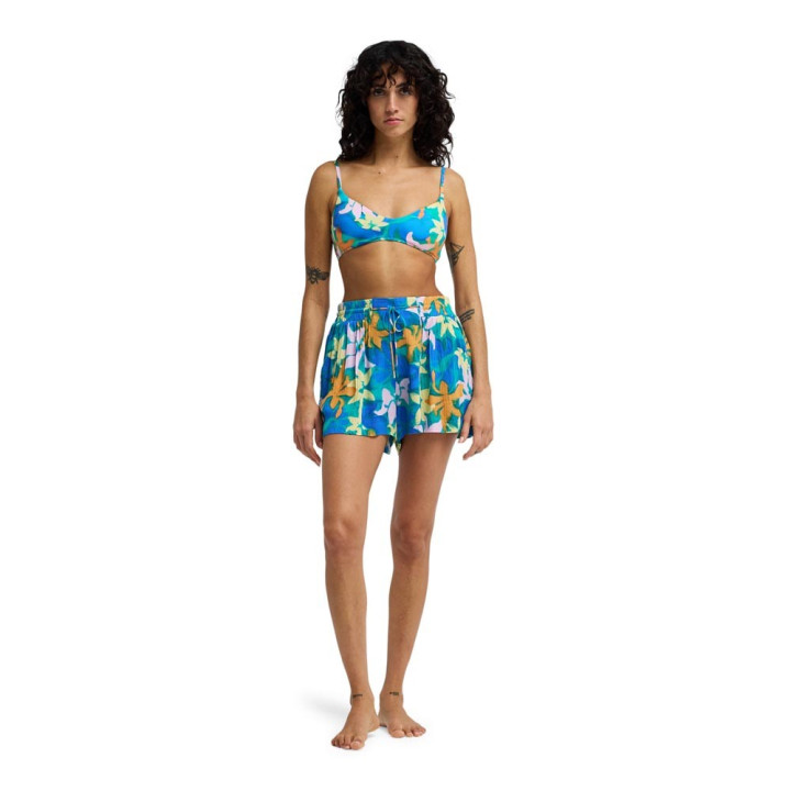 Billabong Pantaloncini Mare Fiori Blu Donna