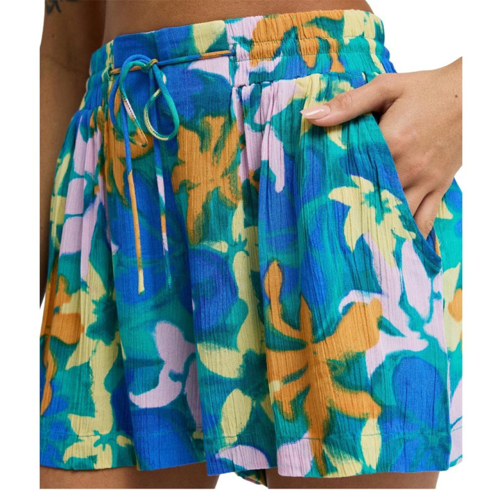 Billabong Pantaloncini Mare Fiori Blu Donna