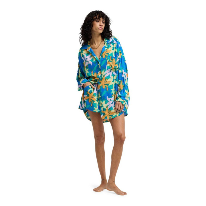 Billabong Camicia Fiori Blu Donna