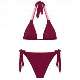 Sundek Bikini Fiocco Costume Slip Bordeaux Donna