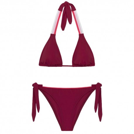 Sundek Bikini Fiocco Costume Slip Bordeaux Donna