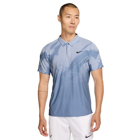 Nike Polo Tennis Slam Rg 26 Js Work Blue Hydrogen Blue Uomo