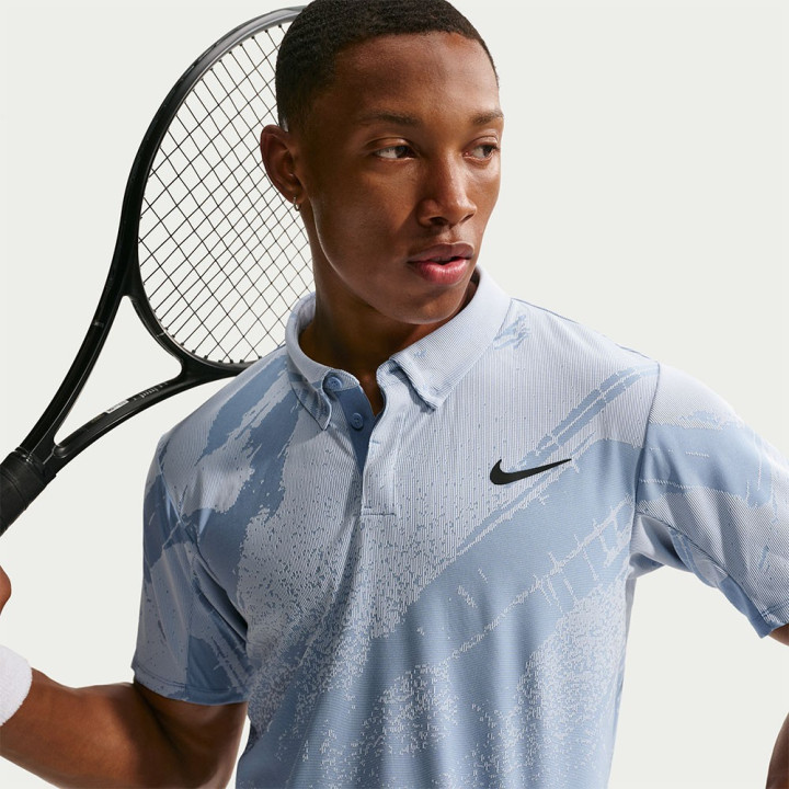 Nike Polo Tennis Slam Roland Garros 26 Sinner Azzurro Bianco