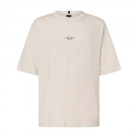 Oakley T-Shirt Logo Back Stacket Metal Beige Uomo