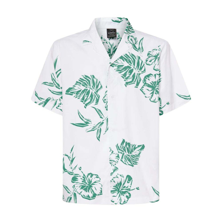 Oakley Camicia Manica Corta Fantasia Hibiscus Bianco Uomo