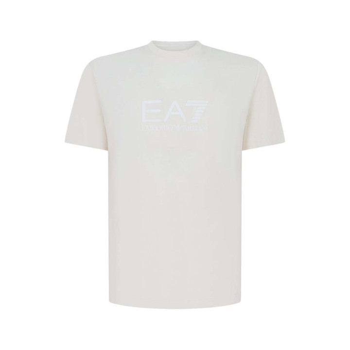Ea7 T-Shirt Big Logo Tono Su Tono Bianco Uomo