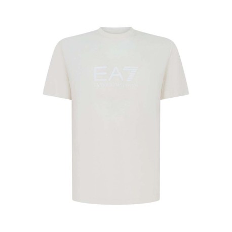 Ea7 T-Shirt Big Logo Tono Su Tono Bianco Uomo