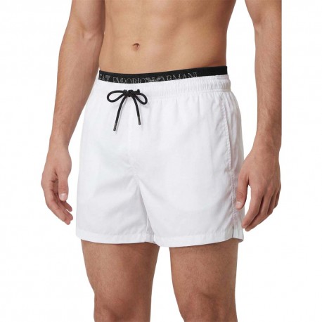 Ea7 Costume Boxer Elastic Tape Bianco Uomo