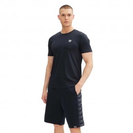 Ea7 T-Shirt Logo Premium Blu Uomo