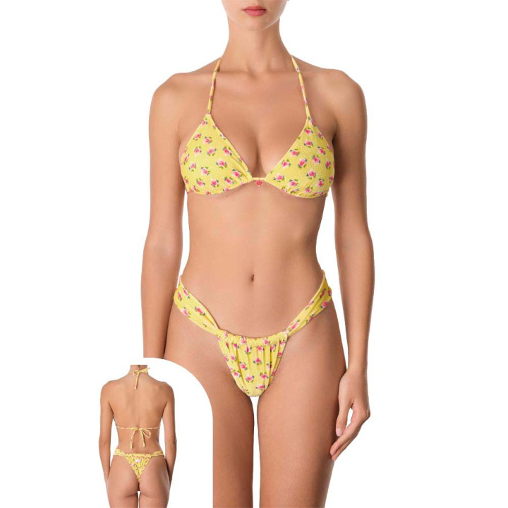 Effek Bikini Triangolo Brasiliano Fiori Giallo Donna