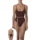 Effek Costume Intero Lurex Marrone Donna