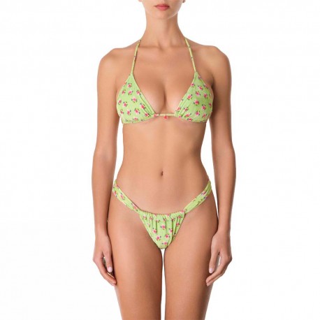 Effek Bikini Triangolo Brasiliano Fiori Verde Donna