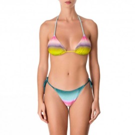 Effek Bikini Triangolo Laccio Sfumato Multi Azzurro Donna