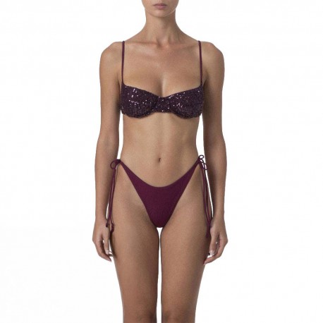Effek Bikini Balconcino Paillette Bordeaux Donna