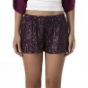 Effek Pantaloncini Mare Paillette Bordeaux Donna