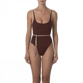 Effek Costume Intero Lurex Marrone Donna