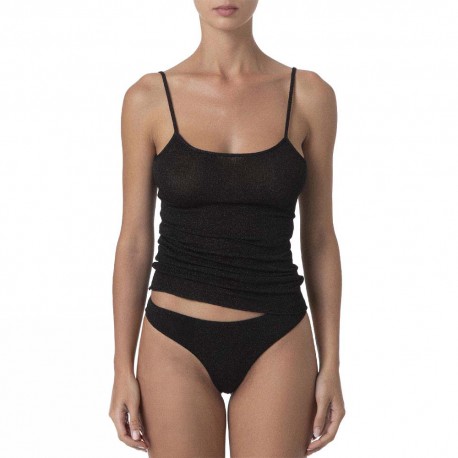 Effek Canottiera Lurex Nero Donna