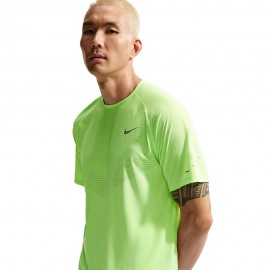 Nike T-Shirt Running Stride Lime Blast Argento Uomo