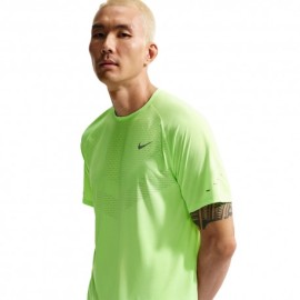 Nike T-Shirt Running Stride Lime Blast Argento Uomo
