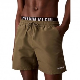 Calvin Klein Costume Boxer Vita Logo Verde Uomo
