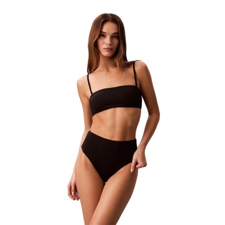 Calvin Klein Costume Slip Vita Alta Nero Donna