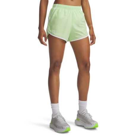 Under Armour Pantaloncini Running Fly By 3" Lumos Lime Reflection Donna