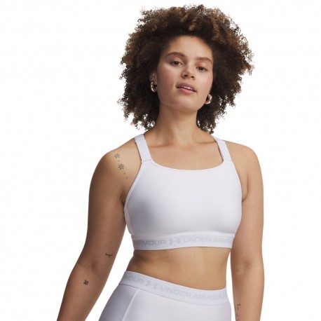 Under Armour Reggiseno Sportivo Heatgear High Compression Bianco Halo Gray Donna