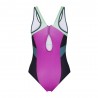 Hot Stuff Costume Intero Piscina Color Block Casual Back Rosa Donna